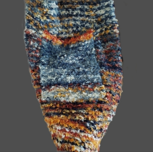 Pilcro Anthropologie sweater cardigan with pockets - orange, blue, white - Picture 5 of 15